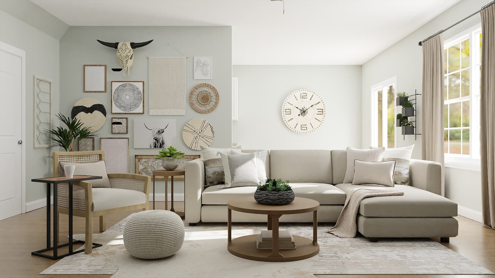 Sala de estar elegante con decoración minimalista