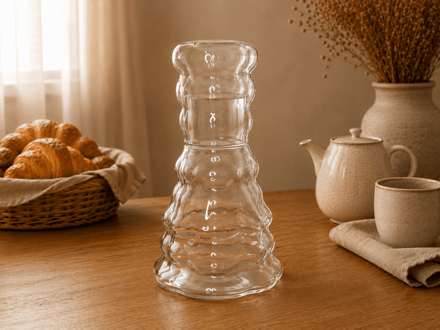 BOTELLA CON VASO DISEÑO BURBUJA